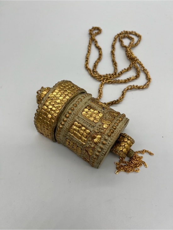 Handbags - Gold Tone Ornate Prayer Wheel Pendant Necklace/ crossbody
